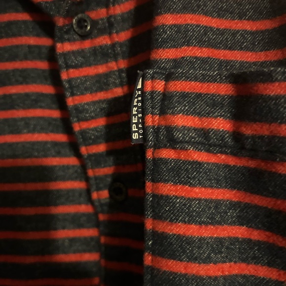 Sperry Topsider Striped Red and Black Men's Shirt, Cotton - Picture 5 of 5